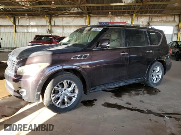 ✅ 2011 Infiniti QX56 7-passenger • VIN: JN8AZ2NFXB9501435 • Lot: 81886785. Wystawiony na Copart z przebiegiem 180 742 mil. Bezpłatny archiwum sprzedaży aukcyjnych z USA i szczegółowy raport historii pojazdu na DreamBid. Zdjęcie 1.