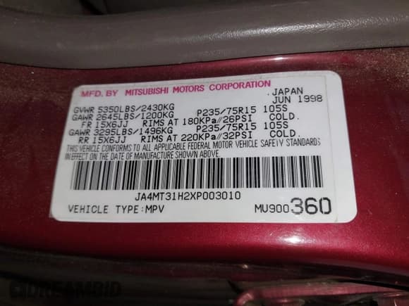 ✅ 1999 Mitsubishi Montero Sport LS • VIN: JA4MT31H2XP003010 • Lot: 42950122. Wystawiony na IAAI z przebiegiem 213 373 mil. Bezpłatny archiwum sprzedaży aukcyjnych z USA i szczegółowy raport historii pojazdu na DreamBid. Zdjęcie 9.