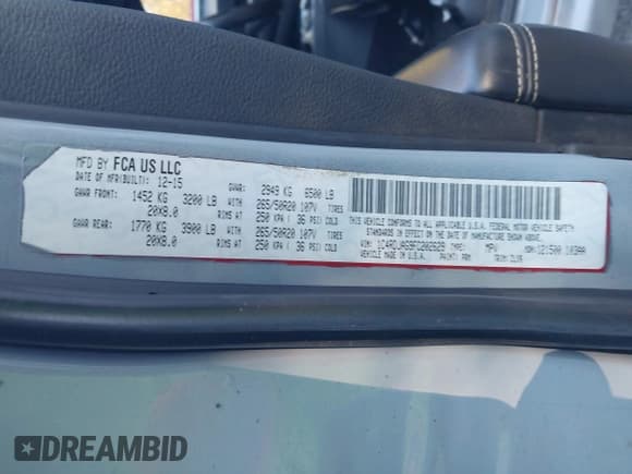 ✅ 2015 Dodge Durango SXT • VIN: 1C4RDJAG9FC202629 • Lot: 43464896. Listed on IAAI with 133,667 mi. Free auction sales archive from the USA and detailed vehicle history report at DreamBid. Image 9.