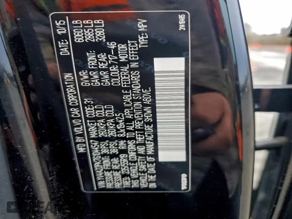 ✅ 2016 Volvo XC90 T6 Momentum • VIN: YV4A22PK7G1044547 • Lot: 95082715. Listed on Copart with 95,333 mi. Free auction sales archive from the USA and detailed vehicle history report at DreamBid. Image 14.