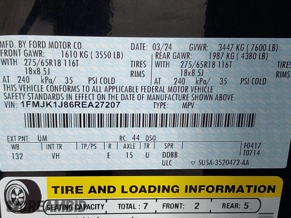 ✅ 2024 Ford Expedition Max XLT • VIN: 1FMJK1J86REA27207 • Lot: 40331929. Wystawiony na IAAI z przebiegiem 25 951 mil. Bezpłatny archiwum sprzedaży aukcyjnych z USA i szczegółowy raport historii pojazdu na DreamBid. Zdjęcie 9.