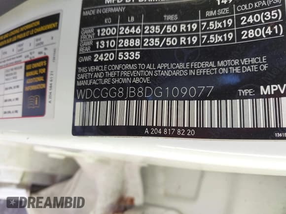 ✅ 2013 Mercedes-Benz GLK 350 • VIN: WDCGG8JB8DG109077 • Lot: 43320652. Wystawiony na IAAI z przebiegiem 218 075 mil. Bezpłatny archiwum sprzedaży aukcyjnych z USA i szczegółowy raport historii pojazdu na DreamBid. Zdjęcie 9.