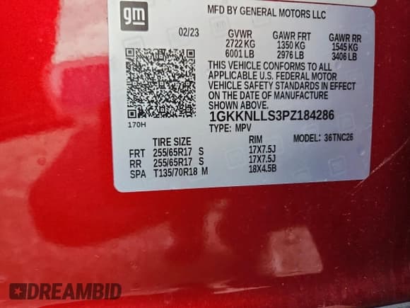 ✅ 2023 GMC Acadia AT4 • VIN: 1GKKNLLS3PZ184286 • Лот: 81783115. Опубликован ранее на Copart с пробегом 20 862 миль. Бесплатный доступ к архиву аукционных продаж из США и подробный отчёт об истории автомобиля на DreamBid. Изображение 13.