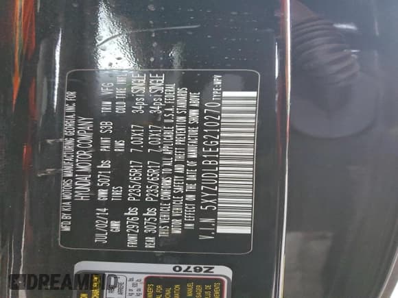 ✅ 2014 Hyundai Santa Fe • VIN: 5XYZUDLB1EG210270 • Lot: 96309695. Wystawiony na Copart z przebiegiem 111 923 mil. Bezpłatny archiwum sprzedaży aukcyjnych z USA i szczegółowy raport historii pojazdu na DreamBid. Zdjęcie 13.