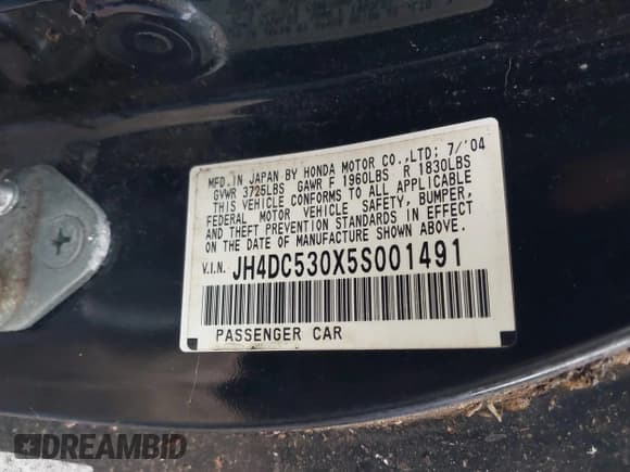 ✅ 2005 Acura RSX Type S • VIN: JH4DC530X5S001491 • Lot: 43868424. Wystawiony na IAAI z przebiegiem Nie podano. Bezpłatny archiwum sprzedaży aukcyjnych z USA i szczegółowy raport historii pojazdu na DreamBid. Zdjęcie 9.