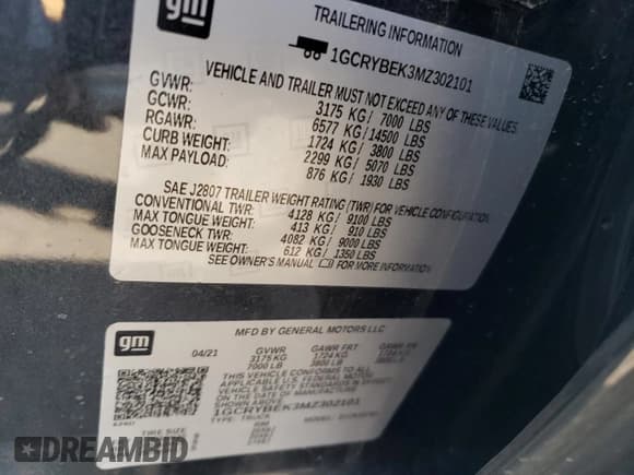 ✅ 2021 Chevrolet Silverado 1500 Custom • VIN: 1GCRYBEK3MZ302101 • Lot: 64446014. Wystawiony na Copart z przebiegiem 49 027 mil. Bezpłatny archiwum sprzedaży aukcyjnych z USA i szczegółowy raport historii pojazdu na DreamBid. Zdjęcie 12.