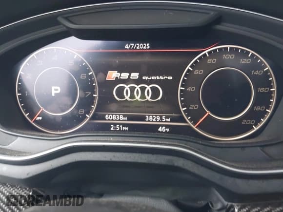 ✅ 2018 Audi RS 5 • VIN: WUAPWAF5XJA905043 • Lot: 41978868. Listed on IAAI with 60,838 mi. Free auction sales archive from the USA and detailed vehicle history report at DreamBid. Image 7.