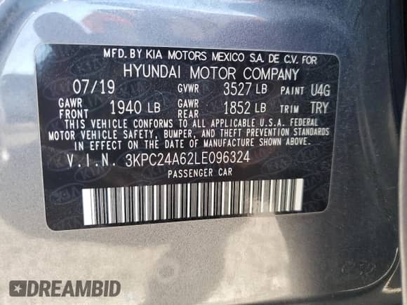 2020 Hyundai Accent SE z VIN 3KPC24A62LE096324, wystawiony jako Copart lot #75751953 z przebiegiem 24 728 mil mil oraz . Historia ofert i sprzedaży dostępna na DreamBid. Obrazek 12.