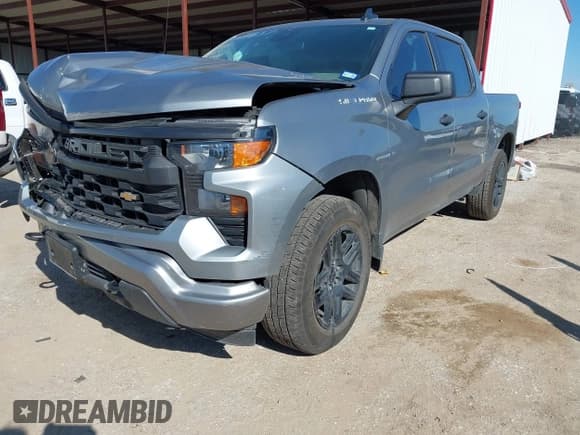 ✅ 2024 Chevrolet Silverado 1500 Custom • VIN: 1GCPABEK6RZ323639 • Lot: 43287637. Listed on IAAI with 23,722 mi. Free auction sales archive from the USA and detailed vehicle history report at DreamBid. Image 2.