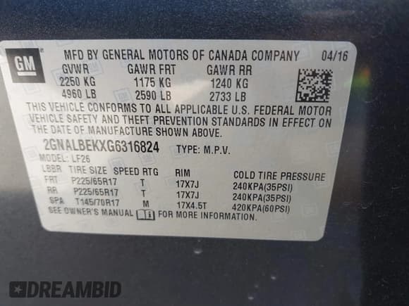 ✅ 2016 Chevrolet Equinox LS • VIN: 2GNALBEKXG6316824 • Лот: 43249135. Опубликован ранее на IAAI с пробегом 70 472 миль. Бесплатный доступ к архиву аукционных продаж из США и подробный отчёт об истории автомобиля на DreamBid. Изображение 9.