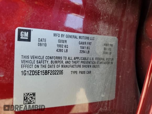 ✅ 2011 Chevrolet Malibu 2LT • VIN: 1G1ZD5E15BF202206 • Lot: 81958614. Listed on Copart with 85,236 mi. Free auction sales archive from the USA and detailed vehicle history report at DreamBid. Image 12.