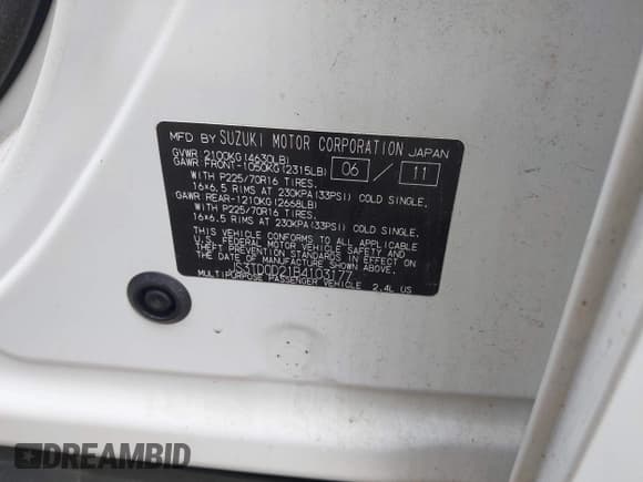 ✅ 2011 Suzuki Grand Vitara Premium • VIN: JS3TD0D21B4103177 • Lot: 42519960. Wystawiony na IAAI z przebiegiem 140 160 mil. Bezpłatny archiwum sprzedaży aukcyjnych z USA i szczegółowy raport historii pojazdu na DreamBid. Zdjęcie 9.