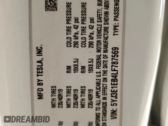 ✅ 2020 Tesla Model 3 Long Range • VIN: 5YJ3E1EB4LF787569 • Lot: 91934245. Wystawiony na Copart z przebiegiem 92 943 mil. Bezpłatny archiwum sprzedaży aukcyjnych z USA i szczegółowy raport historii pojazdu na DreamBid. Zdjęcie 12.
