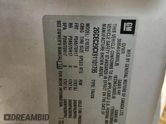 ✅ 2009 Chevrolet Silverado 1500 LT • VIN: 2GCEC29CX91101795 • Lot: 81501465. Wystawiony na Copart z przebiegiem 225 176 mil. Bezpłatny archiwum sprzedaży aukcyjnych z USA i szczegółowy raport historii pojazdu na DreamBid. Zdjęcie 12.