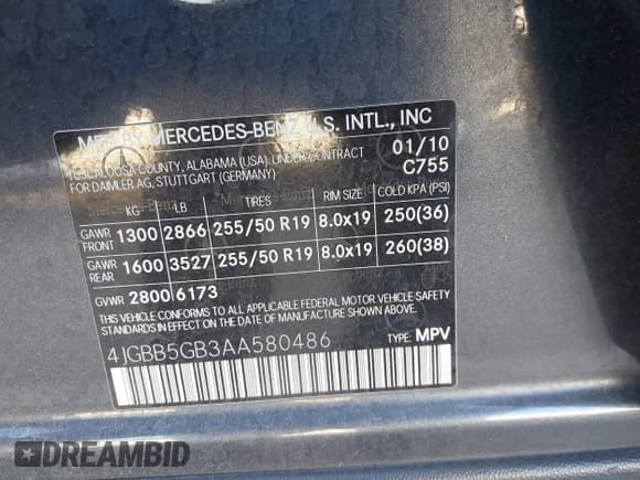 ✅ 2010 Mercedes-Benz M 350 • VIN: 4JGBB5GB3AA580486 • Lot: 43708623. Listed on IAAI with 165,914 mi. Free auction sales archive from the USA and detailed vehicle history report at DreamBid. Image 9.