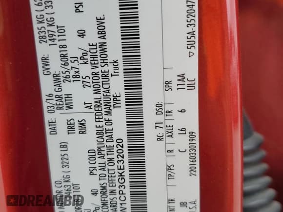 ✅ 2016 Ford F-150 XL • VIN: 1FTEW1CP3GKE32020 • Лот: 53749725. Опубликован ранее на Copart с пробегом 72 950 миль. Бесплатный доступ к архиву аукционных продаж из США и подробный отчёт об истории автомобиля на DreamBid. Изображение 14.