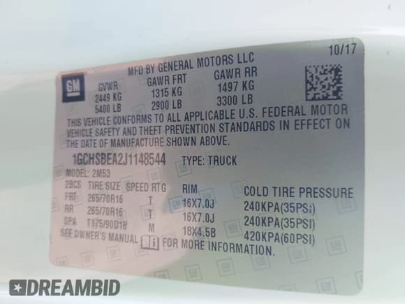 ✅ 2018 Chevrolet Colorado 2WD Work Truck • VIN: 1GCHSBEA2J1148544 • Lot: 41907661. Listed on IAAI with 106,326 mi. Free auction sales archive from the USA and detailed vehicle history report at DreamBid. Image 9.