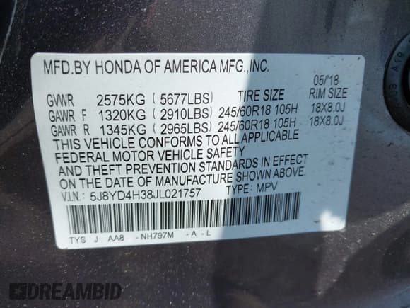 ✅ 2018 Acura MDX • VIN: 5J8YD4H38JL021757 • Lot: 42549258. Listed on IAAI with 147,170 mi. Free auction sales archive from the USA and detailed vehicle history report at DreamBid. Image 9.