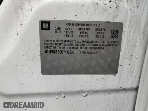 ✅ 2016 Chevrolet Cruze LTZ • VIN: 1G1PG5SB5G7193830 • Lot: 39633223. Wystawiony na Copart z przebiegiem 100 802 mil. Bezpłatny archiwum sprzedaży aukcyjnych z USA i szczegółowy raport historii pojazdu na DreamBid. Zdjęcie 12.