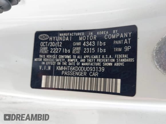 ✅ 2013 Hyundai Genesis Coupe 2.0T • VIN: KMHHT6KD0DU093139 • Lot: 42860639. Wystawiony na IAAI z przebiegiem 137 338 mil. Bezpłatny archiwum sprzedaży aukcyjnych z USA i szczegółowy raport historii pojazdu na DreamBid. Zdjęcie 9.