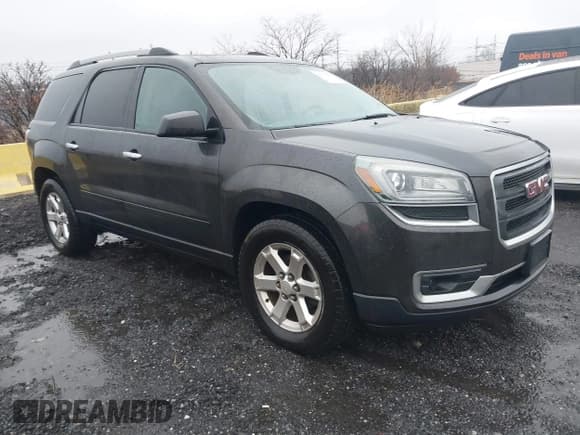 ✅ 2014 GMC Acadia SLE • VIN: 1GKKVPKDXEJ279921 • Lot: 43836427. Listed on IAAI with 186,242 mi. Free auction sales archive from the USA and detailed vehicle history report at DreamBid. Image 1.
