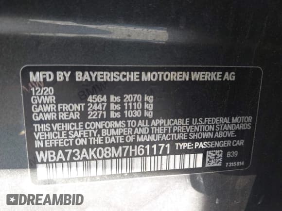 ✅ 2021 BMW 2 Series 228i xDrive • VIN: WBA73AK08M7H61171 • Lot: 43459520. Wystawiony na IAAI z przebiegiem 90 969 mil. Bezpłatny archiwum sprzedaży aukcyjnych z USA i szczegółowy raport historii pojazdu na DreamBid. Zdjęcie 9.