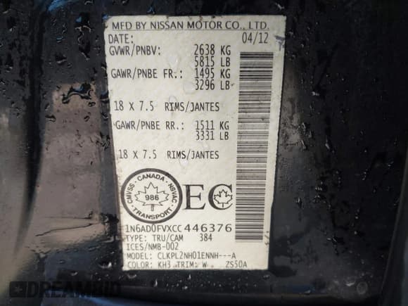 ✅ 2012 Nissan Frontier SV • VIN: 1N6AD0FVXCC446376 • Lot: 43515253. Listed on IAAI with 283,513 mi. Free auction sales archive from the USA and detailed vehicle history report at DreamBid. Image 9.