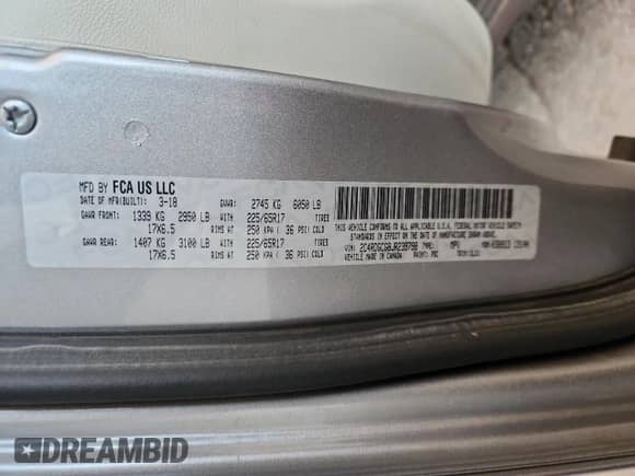 2018 Dodge Grand Caravan SXT z VIN 2C4RDGCG8JR239798, wystawiony jako Copart lot #85363345 z przebiegiem 122 879 mil mil oraz Szkoda całkowita • Salvage title. Historia ofert i sprzedaży dostępna na DreamBid. Obrazek 14.