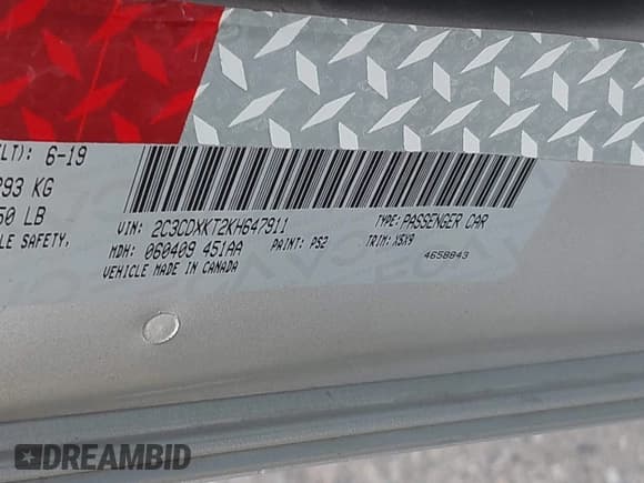 ✅ 2019 Dodge Charger Police • VIN: 2C3CDXKT2KH647911 • Lot: 43662586. Wystawiony na IAAI z przebiegiem 97 696 mil. Bezpłatny archiwum sprzedaży aukcyjnych z USA i szczegółowy raport historii pojazdu na DreamBid. Zdjęcie 9.