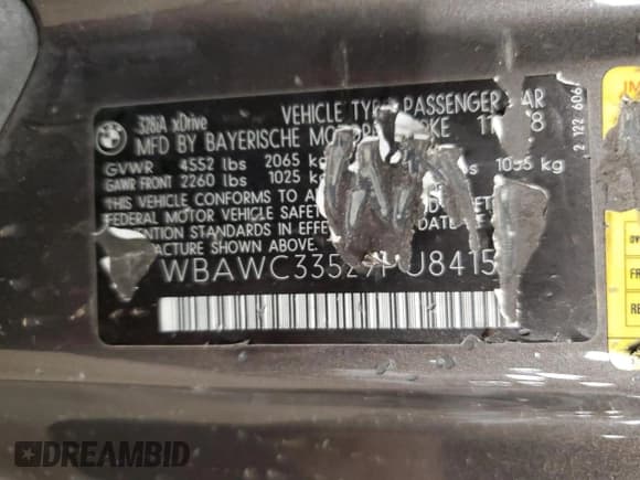 ✅ 2009 BMW 3 Series 328i xDrive • VIN: WBAWC33529PU84152 • Lot: 48807755. Listed on Copart with Not provided. Free auction sales archive from the USA and detailed vehicle history report at DreamBid. Image 13.