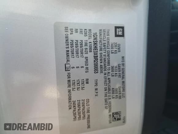 ✅ 2011 Chevrolet Suburban LS • VIN: 1GNSKHE3XBR206663 • Lot: 66809484. Wystawiony na Copart z przebiegiem 89 455 mil. Bezpłatny archiwum sprzedaży aukcyjnych z USA i szczegółowy raport historii pojazdu na DreamBid. Zdjęcie 13.