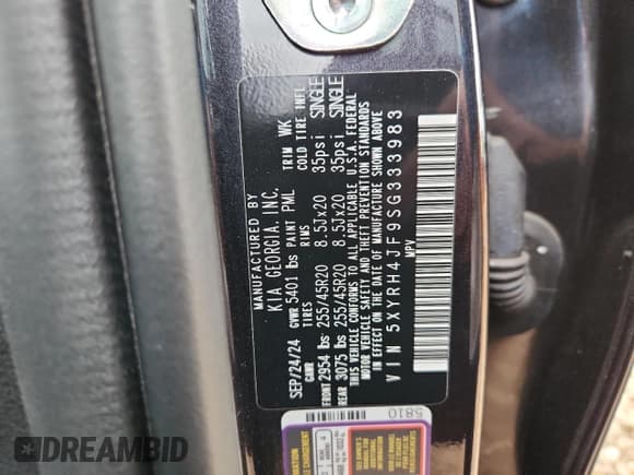 ✅ 2025 Kia Sorento EX • VIN: 5XYRH4JF9SG333983 • Lot: 89610715. Wystawiony na Copart z przebiegiem 17 993 mil. Bezpłatny archiwum sprzedaży aukcyjnych z USA i szczegółowy raport historii pojazdu na DreamBid. Zdjęcie 14.