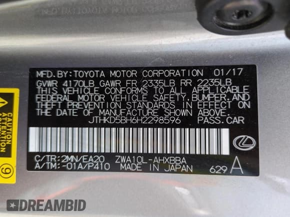 ✅ 2017 Lexus CT 200h • VIN: JTHKD5BH6H2298596 • Lot: 67414465. Wystawiony na Copart z przebiegiem 103 788 mil. Bezpłatny archiwum sprzedaży aukcyjnych z USA i szczegółowy raport historii pojazdu na DreamBid. Zdjęcie 12.
