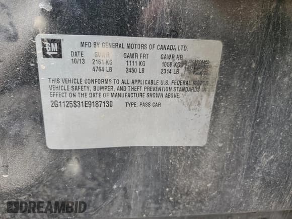 ✅ 2014 Chevrolet Impala LT • VIN: 2G1125S31E9187130 • Лот: 82805574. Опубликован ранее на Copart с пробегом 186 489 миль. Бесплатный доступ к архиву аукционных продаж из США и подробный отчёт об истории автомобиля на DreamBid. Изображение 12.