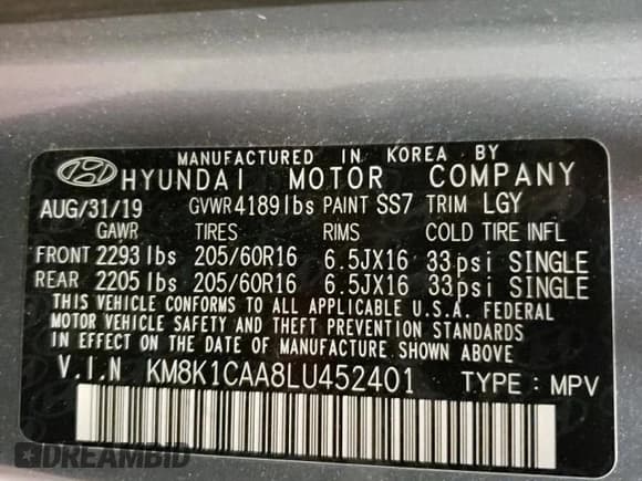✅ 2020 Hyundai Kona SE • VIN: KM8K1CAA8LU452401 • Лот: 41672704. Опубликован ранее на Copart с пробегом 89 523 миль. Бесплатный доступ к архиву аукционных продаж из США и подробный отчёт об истории автомобиля на DreamBid. Изображение 14.
