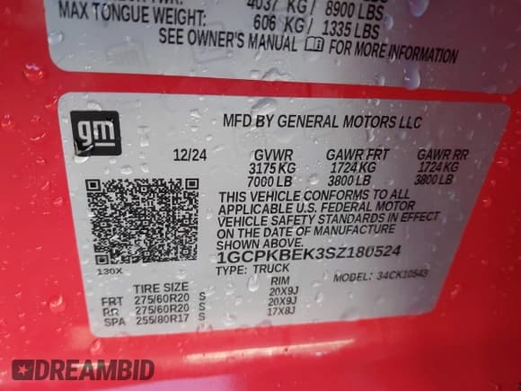 ✅ 2025 Chevrolet Silverado 1500 Custom • VIN: 1GCPKBEK3SZ180524 • Lot: 43362895. Wystawiony na IAAI z przebiegiem 8 816 mil. Bezpłatny archiwum sprzedaży aukcyjnych z USA i szczegółowy raport historii pojazdu na DreamBid. Zdjęcie 9.
