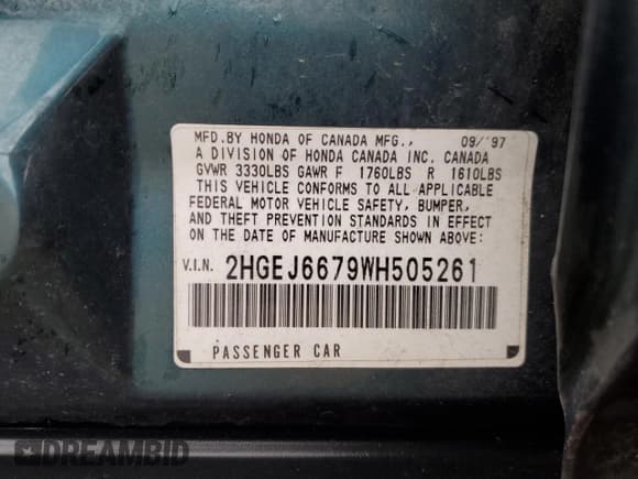 ✅ 1998 Honda Civic LX • VIN: 2HGEJ6679WH505261 • Лот: 89548805. Опубликован ранее на Copart с пробегом 136 980 миль. Бесплатный доступ к архиву аукционных продаж из США и подробный отчёт об истории автомобиля на DreamBid. Изображение 12.
