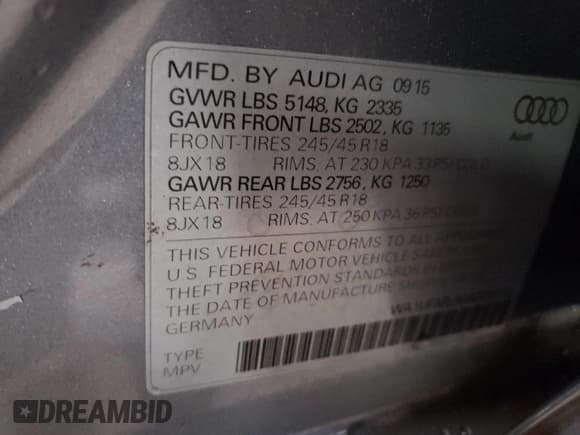 ✅ 2016 Audi allroad A4 Premium Plus • VIN: WA1UFAFL9GA009110 • Лот: 85929975. Опубликован ранее на Copart с пробегом 76 321 миль. Бесплатный доступ к архиву аукционных продаж из США и подробный отчёт об истории автомобиля на DreamBid. Изображение 12.