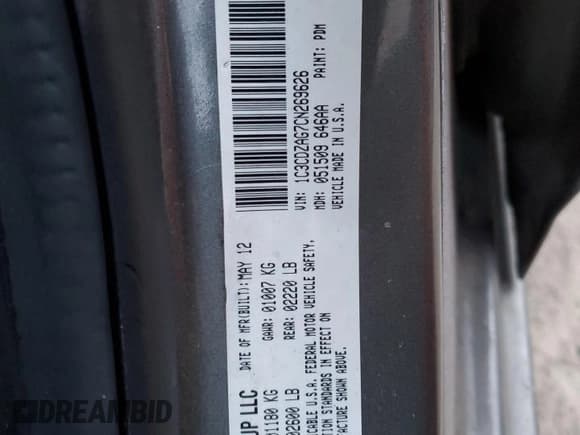 ✅ 2012 Dodge Avenger SE • VIN: 1C3CDZAG7CN269626 • Lot: 88953405. Wystawiony na Copart z przebiegiem 139 540 mil. Bezpłatny archiwum sprzedaży aukcyjnych z USA i szczegółowy raport historii pojazdu na DreamBid. Zdjęcie 12.