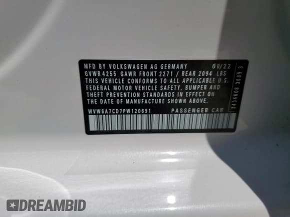 ✅ 2023 Volkswagen Golf GTI Autobahn • VIN: WVW6A7CD7PW120691 • Лот: 51098525. Опубликован ранее на Copart с пробегом 31 896 миль. Бесплатный доступ к архиву аукционных продаж из США и подробный отчёт об истории автомобиля на DreamBid. Изображение 12.