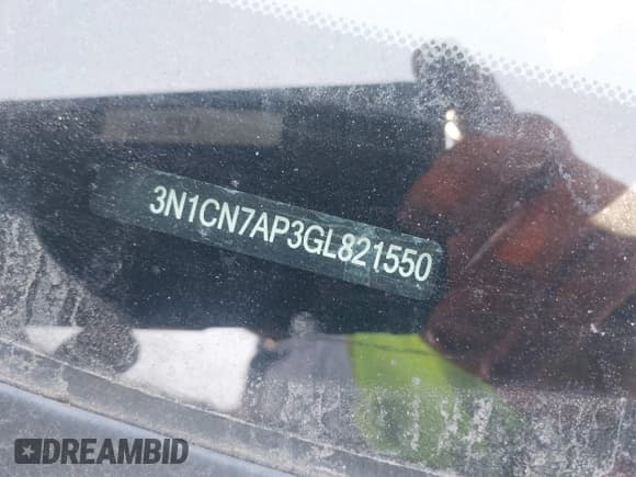 ✅ 2016 Nissan Versa S • VIN: 3N1CN7AP3GL821550 • Lot: 42737456. Listed on IAAI with 173,355 mi. Free auction sales archive from the USA and detailed vehicle history report at DreamBid. Image 9.