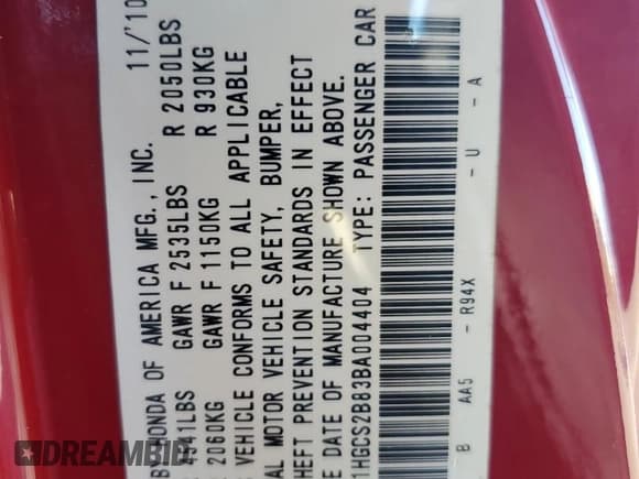 ✅ 2011 Honda Accord EX-L • VIN: 1HGCS2B83BA004404 • Lot: 92493225. Wystawiony na Copart z przebiegiem 137 891 mil. Bezpłatny archiwum sprzedaży aukcyjnych z USA i szczegółowy raport historii pojazdu na DreamBid. Zdjęcie 13.