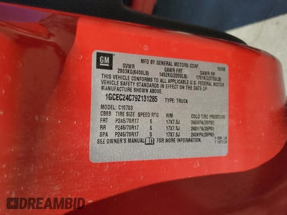 ✅ 2009 Chevrolet Silverado 1500 • VIN: 1GCEC24C79Z131285 • Lot: 92264825. Wystawiony na Copart z przebiegiem 146 596 mil. Bezpłatny archiwum sprzedaży aukcyjnych z USA i szczegółowy raport historii pojazdu na DreamBid. Zdjęcie 12.