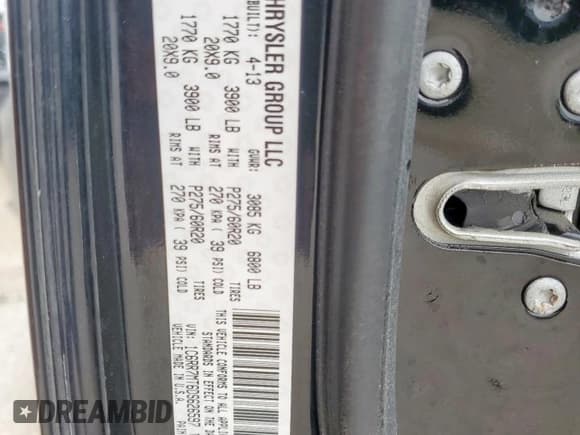 ✅ 2013 Ram 1500 Sport • VIN: 1C6RR7MT6DS626597 • Lot: 53751575. Listed on Copart with 165,557 mi. Free auction sales archive from the USA and detailed vehicle history report at DreamBid. Image 12.