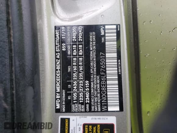 ✅ 2020 Mercedes-Benz GLC 300 • VIN: W1N0G8EB6LF765017 • Лот: 80498915. Опубликован ранее на Copart с пробегом 82 291 миль. Бесплатный доступ к архиву аукционных продаж из США и подробный отчёт об истории автомобиля на DreamBid. Изображение 13.