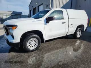 2023 Chevrolet Silverado 1500 Work Truck z VIN 3GCNAAEK7PG351819, wystawiony jako Copart lot #81416935 z przebiegiem 182 855 mil mil oraz Czysty tytuł • Clean title. Historia ofert i sprzedaży dostępna na DreamBid. Obrazek 1.