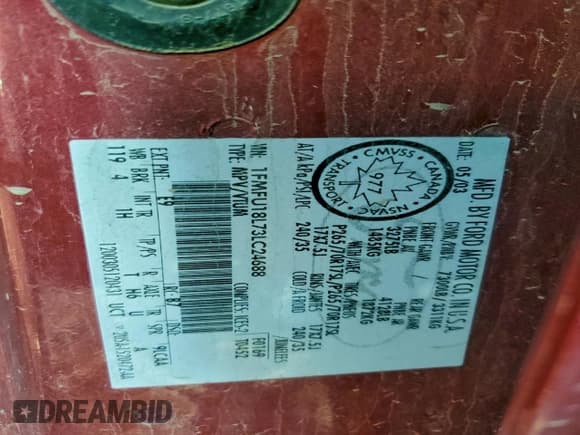 ✅ 2003 Ford Expedition Eddie Bauer • VIN: 1FMFU18L73LC24688 • Лот: 94775865. Опубликован ранее на Copart с пробегом 318 225 миль. Бесплатный доступ к архиву аукционных продаж из США и подробный отчёт об истории автомобиля на DreamBid. Изображение 13.