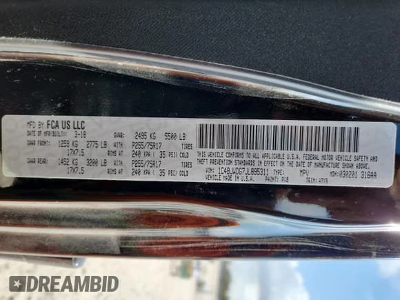 ✅ 2018 Jeep Wrangler Unlimited Sport • VIN: 1C4BJWDG7JL895311 • Лот: 87209985. Опубликован ранее на Copart с пробегом 23 562 миль. Бесплатный доступ к архиву аукционных продаж из США и подробный отчёт об истории автомобиля на DreamBid. Изображение 14.