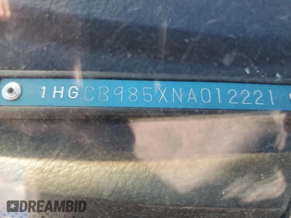 ✅ 1992 Honda Accord LX • VIN: 1HGCB985XNA012221 • Lot: 78489164. Wystawiony na Copart z przebiegiem Nie podano. Bezpłatny archiwum sprzedaży aukcyjnych z USA i szczegółowy raport historii pojazdu na DreamBid. Zdjęcie 12.