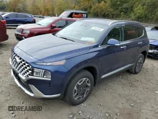 ✅ 2023 Hyundai Santa Fe Blue • VIN: 5NMS2DA13PH000358 • Lot: 72522433. Wystawiony na Copart z przebiegiem 9 105 mil. Bezpłatny archiwum sprzedaży aukcyjnych z USA i szczegółowy raport historii pojazdu na DreamBid. Zdjęcie 1.